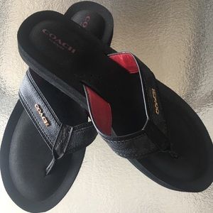 Coach Black and Red Flip flops